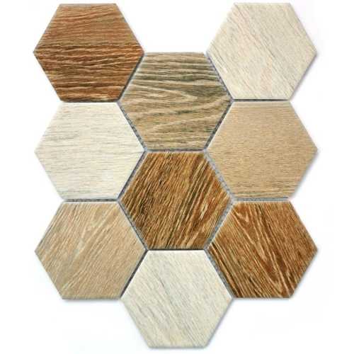 Фото Мозаика из керамогранита Bonaparte Wood comb 95х110 (295х256х6 мм)