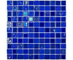 Мозаика стеклянная Bonaparte Bondi dark blue-25, 25х25 (300х300х4 мм)