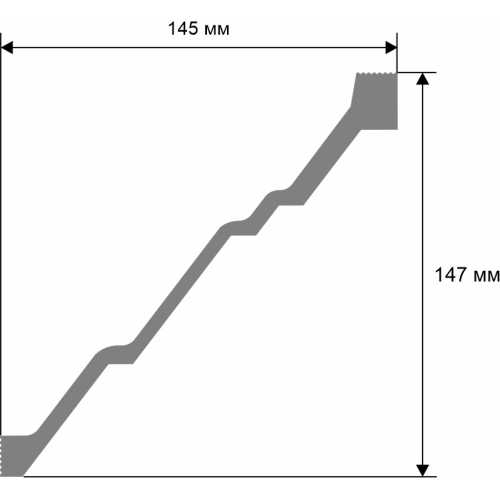 Фото Карниз под покраску Cosca KX055 из экополимера (147х145х2000 мм)