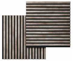 Акустическая панель Cosca Дуб Дымчатый, серый войлок, рейки (600х600х19 мм)