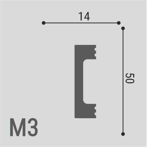 Фото Молдинг Де Багет M3 под покраску (50х14х2000)