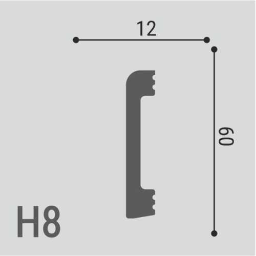 Фото Плинтус напольный Де Багет XPC полимер H8 (60х12х2000)