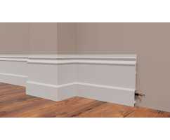 Плинтус напольный Decor Dizayn DD725 под покраску, белый (210*21*2000) Плинтус напольный Decor Dizayn DD725 под покраску, белый (210*21*2000)