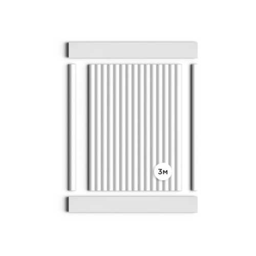 Фото Декоративная панель HIWOOD LV135 LONG NP под покраску (120 × 12 × 3000 мм)