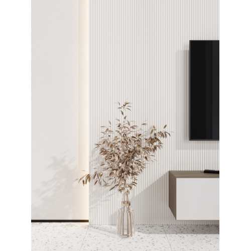 Фото Стеновая панель квадратная МДФ Ликорн - Полосы Белый, 500*500*8 мм (4 шт)