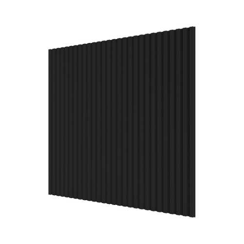 Фото Стеновая панель квадратная МДФ Ликорн - Полосы, Черный, 500*500*8 мм (4 шт)