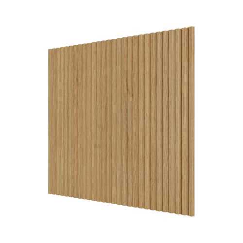 Фото Стеновая панель квадратная МДФ Ликорн - Полосы Орех светлый, 500*500*8 мм (4 шт)