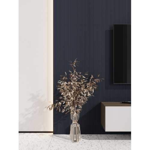 Фото Стеновая панель квадратная МДФ Ликорн - Полосы, Темно-синий, 500*500*8 мм (4 шт)