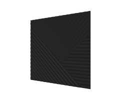 Стеновая панель квадратная МДФ Ликорн - Пирамида, Черный, 500*500*8 мм (4 шт)