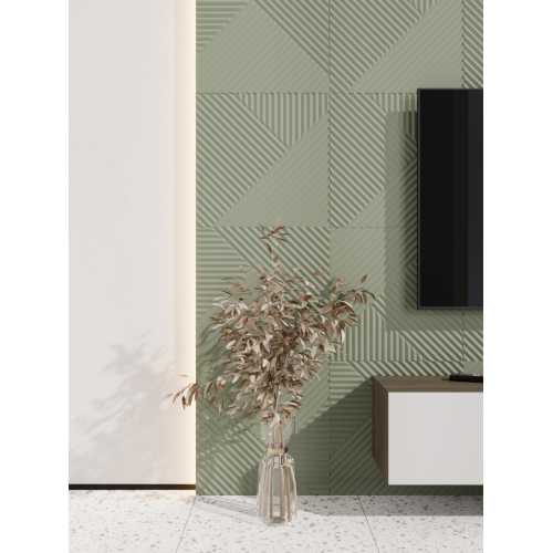 Фото Стеновая панель квадратная МДФ Ликорн - Пирамида, Фисташка, 500*500*8 мм (4 шт)