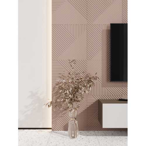 Фото Стеновая панель квадратная МДФ Ликорн - Пирамида Лиловый, 500*500*8 мм (4 шт)