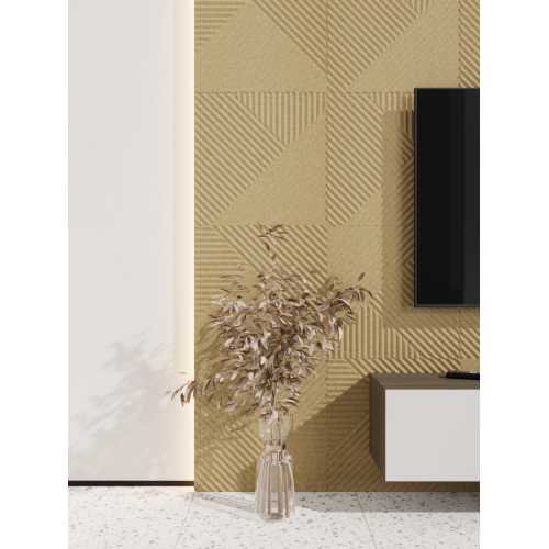 Фото Стеновая панель квадратная МДФ Ликорн - Пирамида, под покраску Бежевый, 500*500*8 мм (4 шт)