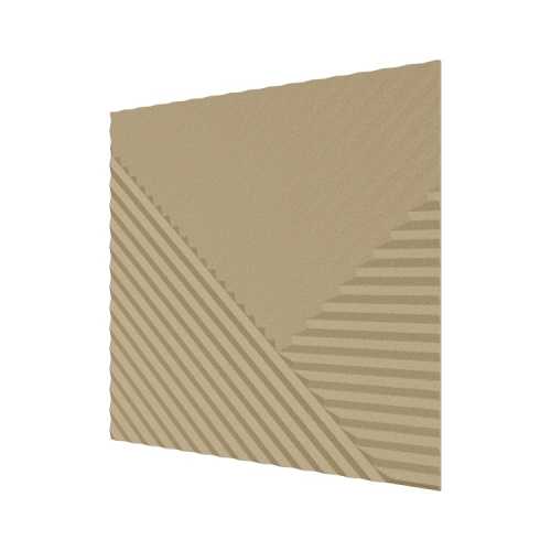 Фото Стеновая панель квадратная МДФ Ликорн - Пирамида, под покраску Бежевый, 500*500*8 мм (4 шт)