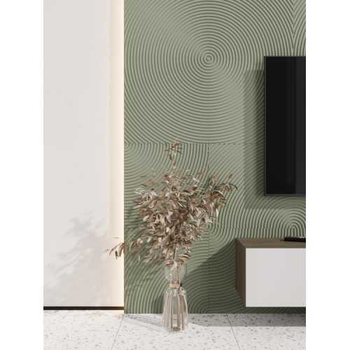 Фото Стеновая панель квадратная МДФ Ликорн - Круги, Фисташка, 500*500*8 мм (4 шт)