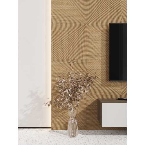 Фото Стеновая панель квадратная МДФ Ликорн - Круги Орех светлый, 500*500*8 мм (4 шт)