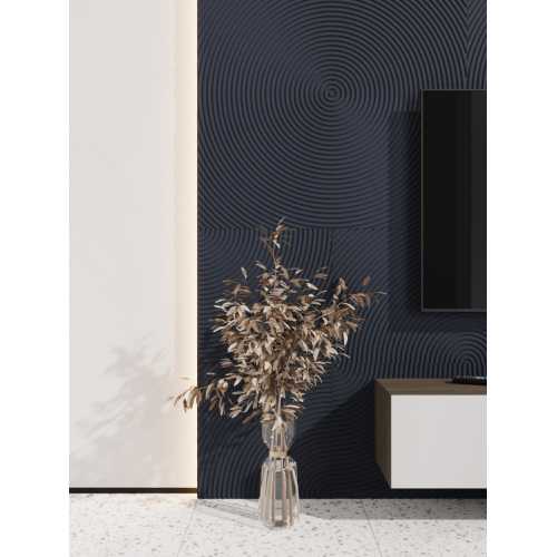 Фото Стеновая панель квадратная МДФ Ликорн - Круги, Темно-синий, 500*500*8 мм (4 шт)