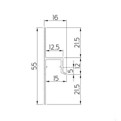 Фото Теневой плинтус скрытого монтажа Ликорн С-22.2.3 Черный матовый (21.5*12.5*2500)