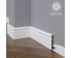Белый плинтус напольный МДФ Madest Decor модель 06-072-12 крашеный (72х12х2400 мм)