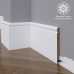 Маленькое фото Белый плинтус напольный МДФ Madest Decor модель 06-136-12 крашеный (136х12х2400 мм)