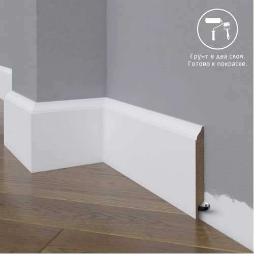 Фото Плинтус напольный под покраску 16-100-12 Madest Decor MDF (100х12х2400 мм)