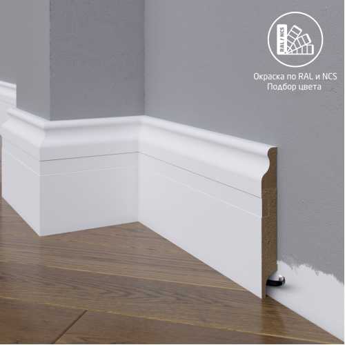 Фото Плинтус напольный МДФ Madest Decor модель 02-120-22 крашеный по RAL/NCS (120х22х2400 мм)