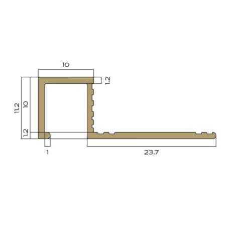 Фото Профиль для плитки внешний латунь 10 мм Neexy PVL31-05 Антик медь светлая, 2.7 метра