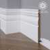 Маленькое фото Белый плинтус напольный МДФ Madest Decor 24-185-18 крашеный (185х18х2400 мм)