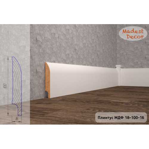 Фото Плинтус напольный под покраску 18-100-16 Madest Decor MDF (100х16х2400 мм)