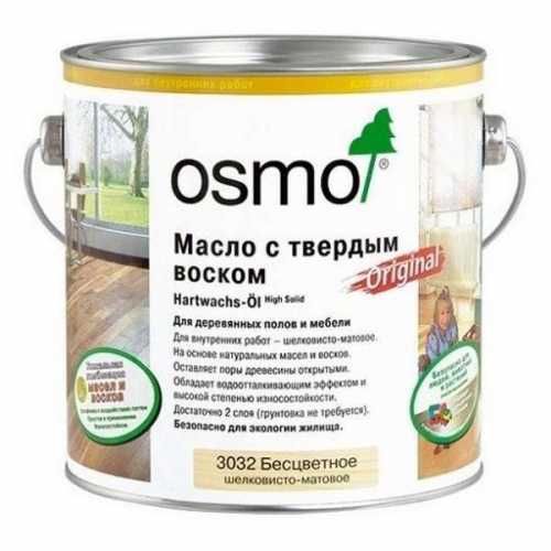 Фото Масло Osmo бесцветное с твердым воском Original 3065 полуматовое (0,125 л)