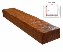 Балка декоративная из полиуретана Arno Decor Рустик 195х130мм Орех, длина 3м