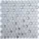 Мозаика стеклянная Caramelle Alchimia Argento grani hexagon 23х13 (300х300х6 мм)