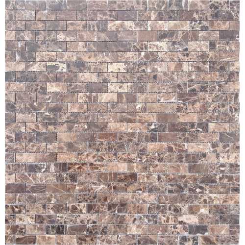 Фото Мозаика из натурального камня Caramelle Emperador Dark POL 48х23 (298х298х7 мм)