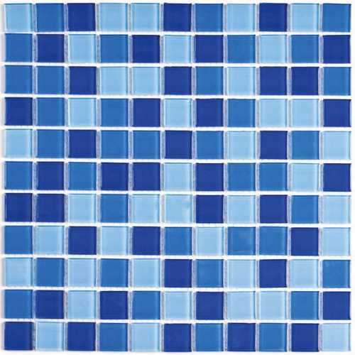 Фото Мозаика стеклянная Bonaparte Blue Wave 2, 25х25 (300х300х4 мм)
